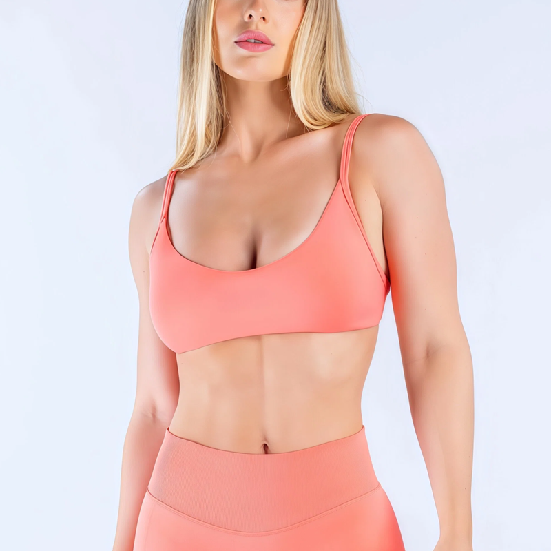 Pilate Yoga Workout - HISTELLO บราแบบคอเว้าลึกสำหรับผู้หญิง ทรง U-Back สปอร์ตแทงค์ท็อป บราดันทรงสำหรับออกกำลังกาย
