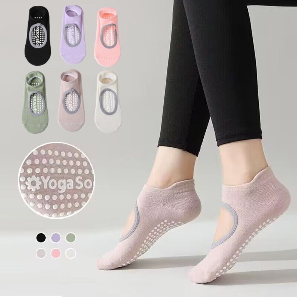 Medias Para Pilates Y Yoga - Professional ซิลิโคนไม่ลื่นถุงเท้าโยคะ Backless Breathable ถุงเท้าพิลาทิสยืดหยุ่นกีฬาถุงเท้าสุภาพสตรี