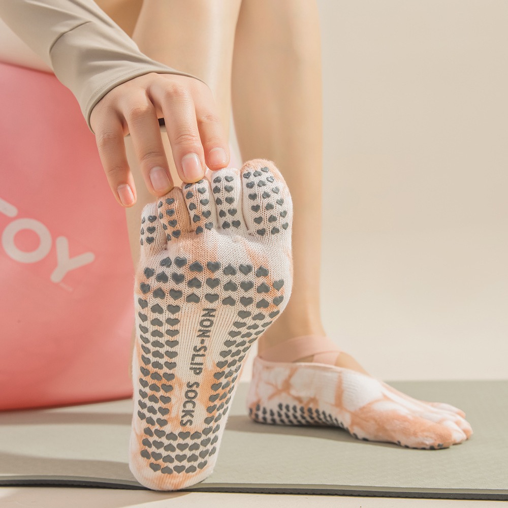 ถุงเท้าผู้หญิงแบบห้านิ้วสำหรับ - Pilate Yoga Workout บทวิจารณ์และราคา