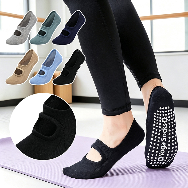 ถุงเท้าโยคะกันลื่นสำหรับผู้หญิ - Pilate Yoga Workout บทวิจารณ์และราคา