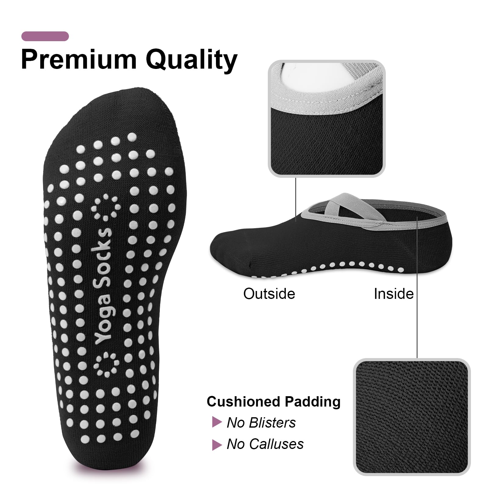 ถุงเท้าพิลาทิสสำหรับผู้หญิง 4  - Medias Para Pilates Y Yoga บทวิจารณ์และราคา