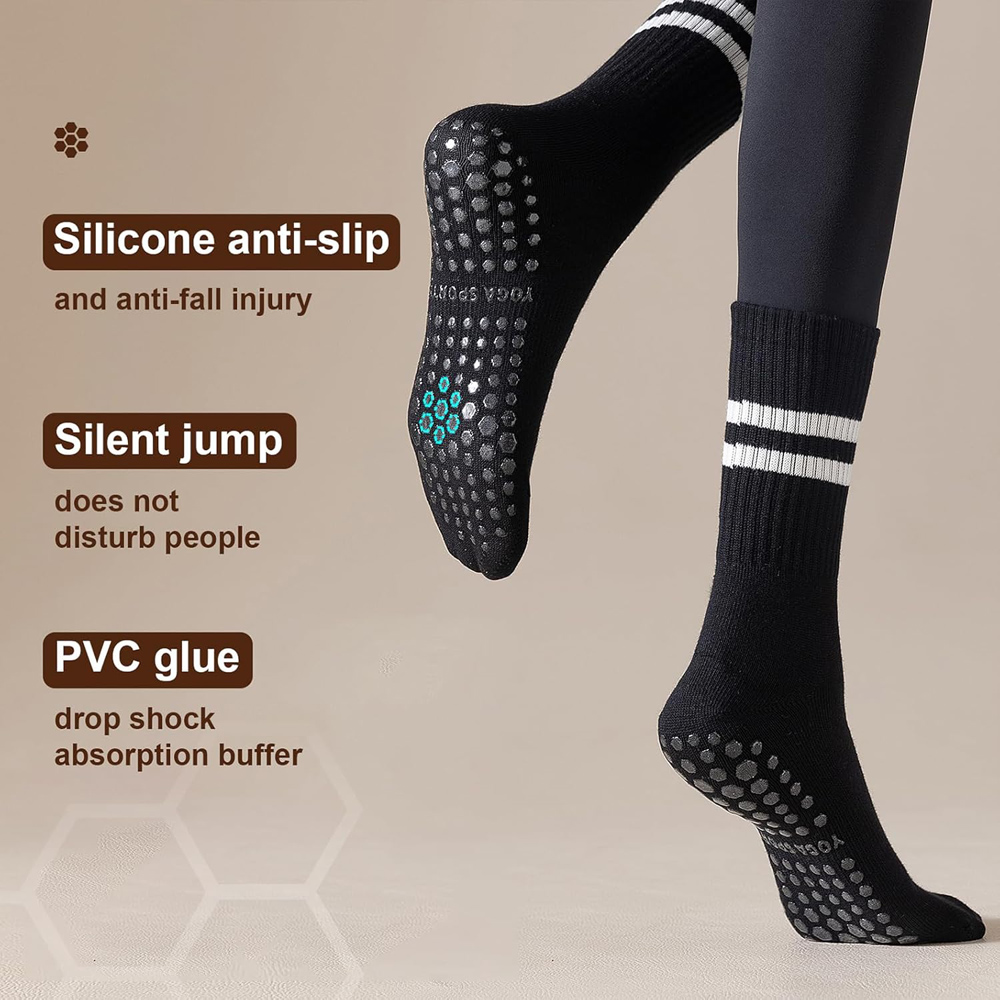 ถุงเท้าโยคะพิลาทิสพร้อมด้ามจับ - Pilate Yoga Workout บทวิจารณ์และราคา