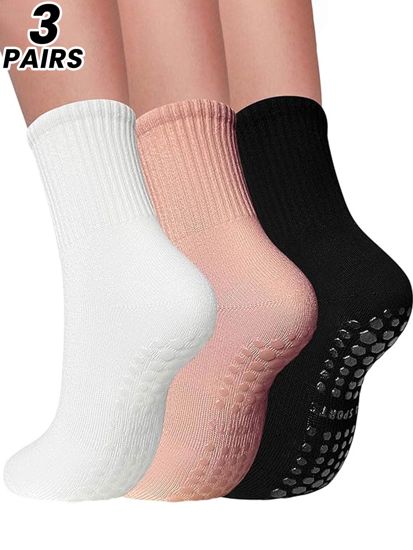 ถุงเท้าโยคะสำหรับผู้หญิง 3 คู่ - Medias Para Pilates Y Yoga บทวิจารณ์และราคา