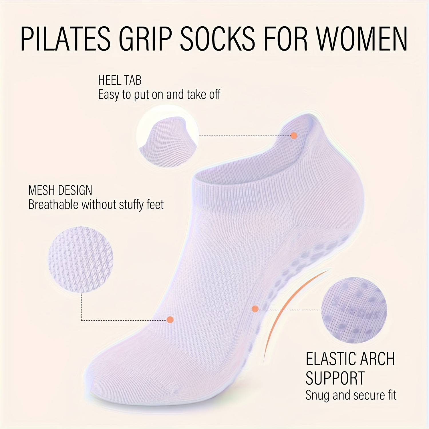 ถุงเท้าพิลาทิสแบบมีกันลื่นสำหร - Medias Para Pilates Y Yoga บทวิจารณ์และราคา