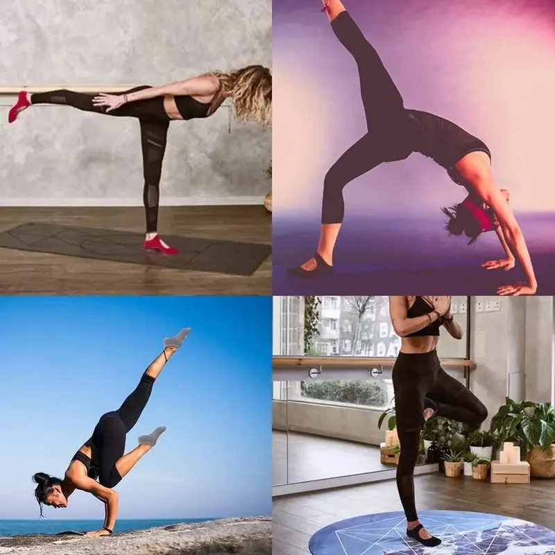 ถุงเท้าโยคะแบบไม่มีส้นกันลื่น  - Pilate Yoga Workout บทวิจารณ์และราคา